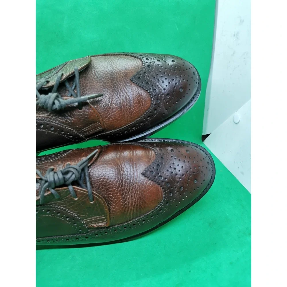 Vintage Dexter USA Mens Brown Leather Wingtip Oxford Dress Shoes Size 11.5 M